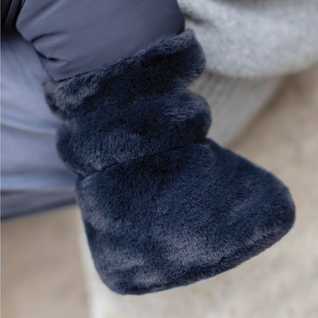 Winter Faux-Fur Lined Jumpsuit, Navy - Onesies - 5