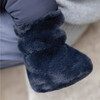 Winter Faux-Fur Lined Jumpsuit, Navy - Onesies - 5 - thumbnail