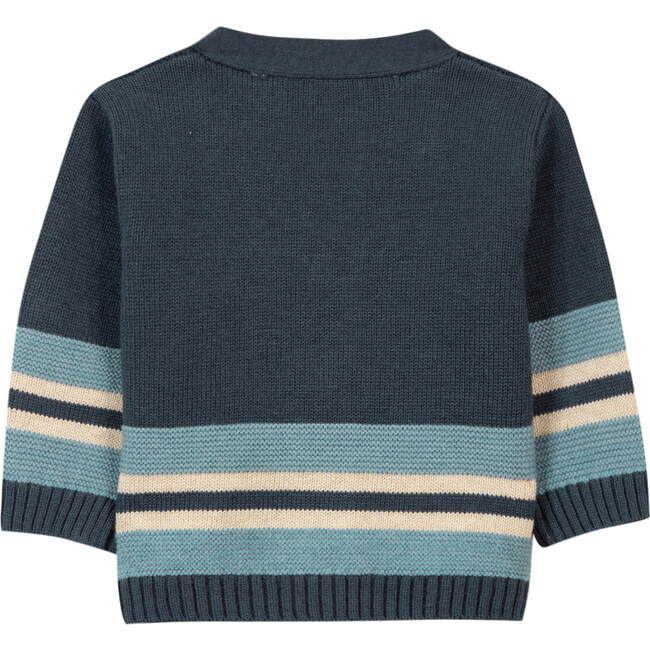 Collegiate Striped Baby Cardigan, Blue
