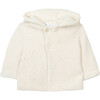 Cozy Lined Animal Ears Baby Hoodie, Cream - Coats - 1 - thumbnail