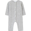 Cable Knit Baby Jumpsuit, Grey - Onesies - 1 - thumbnail