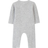 Cable Knit Baby Jumpsuit, Grey - Onesies - 3