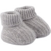 Cable Knit Baby Booties, Grey - Booties - 1 - thumbnail