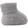 Cable Knit Baby Booties, Grey - Booties - 2