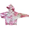 Customizable Zip Up Hoodie Sweatshirt with Hand Embroidery, Pink Tie Dye - Sweatshirts - 1 - thumbnail