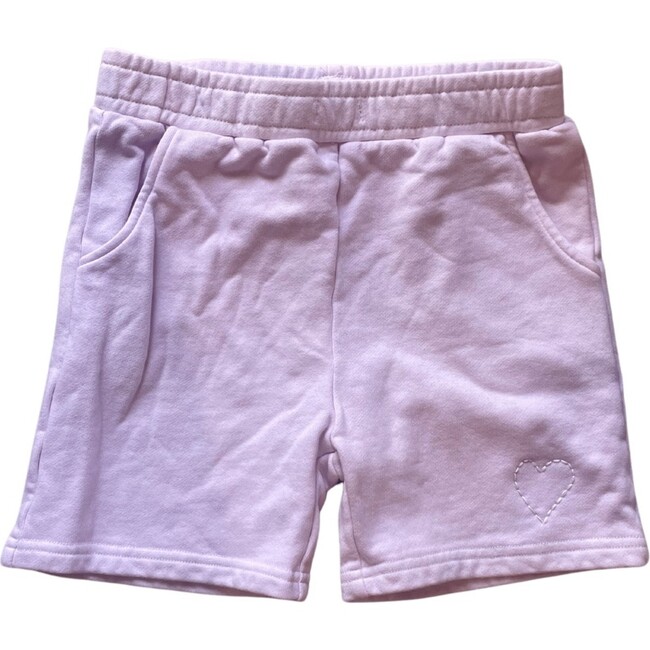 Customizable French Terry Sweat Shorts with Hand Embroidery, Purple