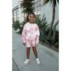 Customizable Zip Up Hoodie Sweatshirt with Hand Embroidery, Pink Tie Dye - Sweatshirts - 2