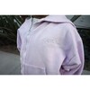 Customizable Zip Up Hoodie Sweatshirt with Hand Embroidery, Lavender - Sweatshirts - 3