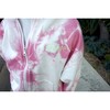 Customizable Zip Up Hoodie Sweatshirt with Hand Embroidery, Pink Tie Dye - Sweatshirts - 4