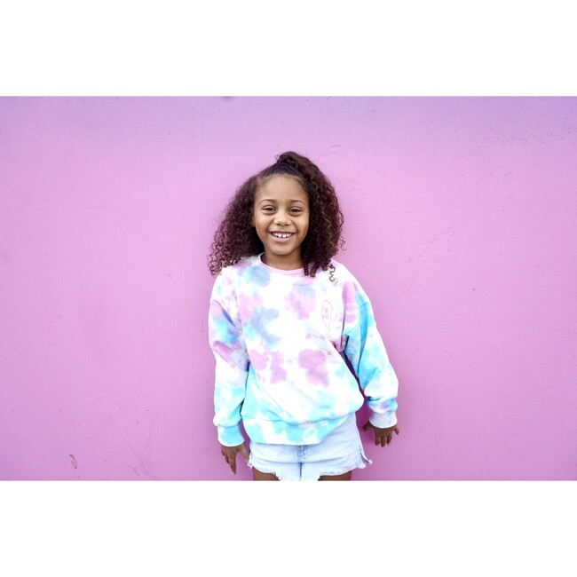 Rainbow Tie Dye Crewneck Best Friends "BFF" Heart Sweatshirt with Hand Embroidery - Sweatshirts - 7