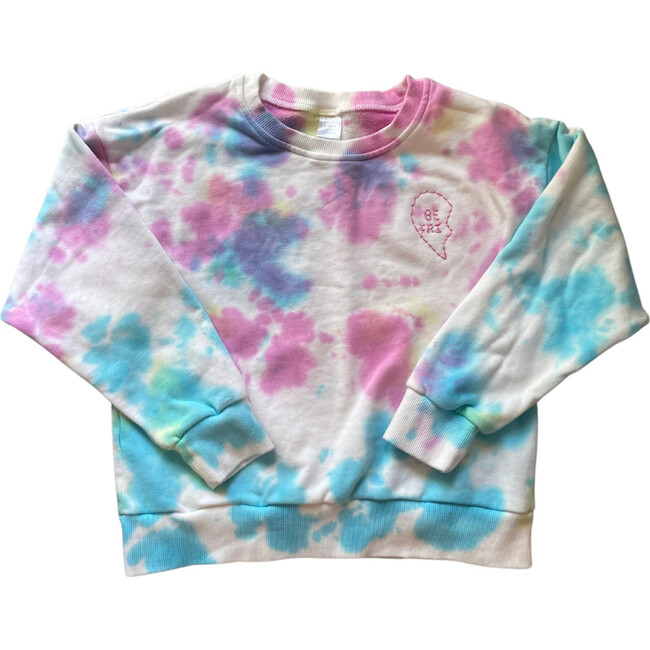 Rainbow Tie Dye Crewneck Best Friends "BFF" Heart Sweatshirt with Hand Embroidery - Sweatshirts - 9