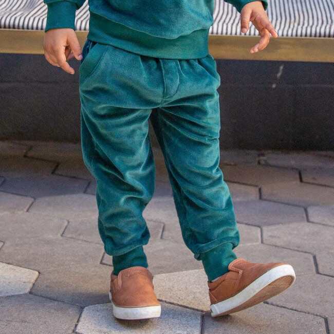 Ziggy Jogger, Green Velour - Sweatpants - 4