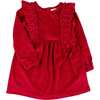 Caitlin Dress, Red Velour - Dresses - 1 - thumbnail