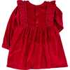 Caitlin Dress, Red Velour - Dresses - 2