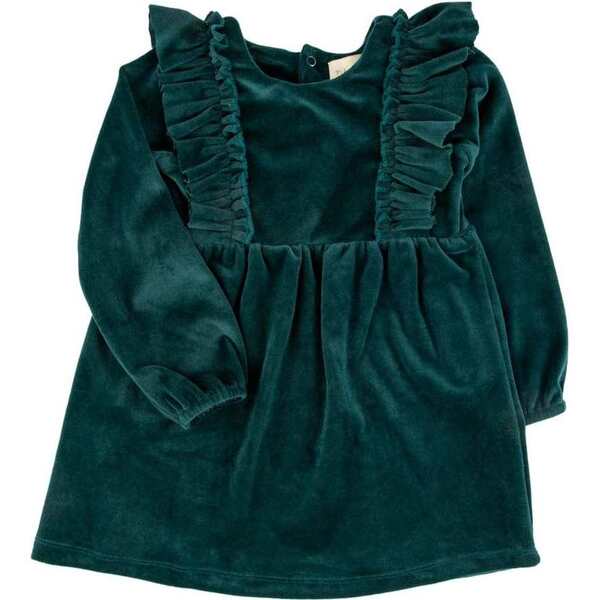 Caitlin Dress, Green Velour - Miki Miette Dresses | Maisonette