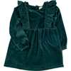 Caitlin Dress, Green Velour - Dresses - 1 - thumbnail