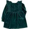 Caitlin Dress, Green Velour - Dresses - 2
