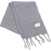 Fringed Scarf, Grey - Scarves - 1 - thumbnail