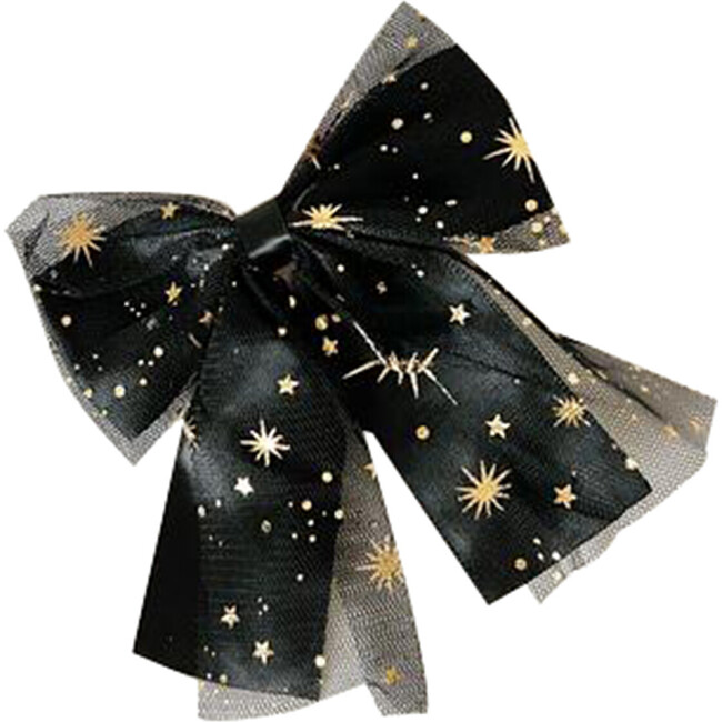 Black Holiday Sparkle Bow Clip