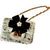 Tweed Big Bow Little Lady Purse, White - Bags - 1 - thumbnail