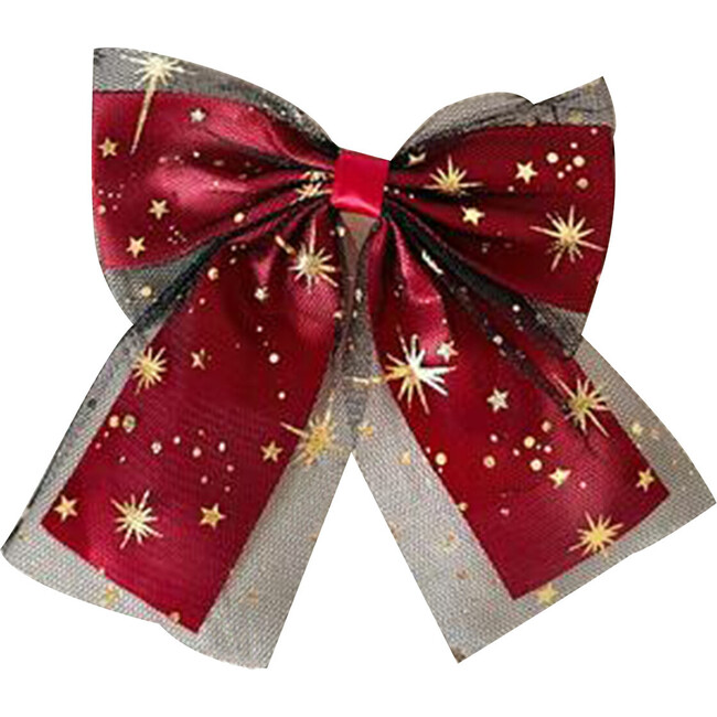 Red Holiday Sparkle Bow Clip