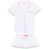 Women's Billie Neon Short Set, White - Pajamas - 2 - thumbnail