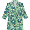 Women's Silk Banana Leaf Robe, Green - Robes - 1 - thumbnail