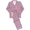 Men's Houndstooth Flannel Long Set, Blue - Pajamas - 1 - thumbnail