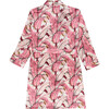 Women's Silk Banana Leaf Robe, Pink - Robes - 2