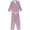 Men's Houndstooth Flannel Long Set, Blue - Pajamas - 2