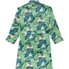 Women's Silk Banana Leaf Robe, Green - Robes - 2