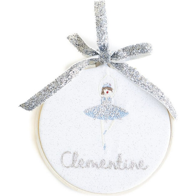 Custom Embroidered Snow Queen Ornament, White