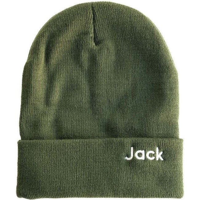 Custom Embroidered Beanie, Forest Green - Hats - 1