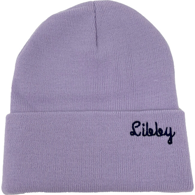 Custom Embroidered Beanie, Lilac - Hats - 1