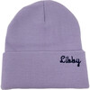 Custom Embroidered Beanie, Lilac - Hats - 1 - thumbnail