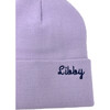 Custom Embroidered Beanie, Lilac - Hats - 2 - thumbnail