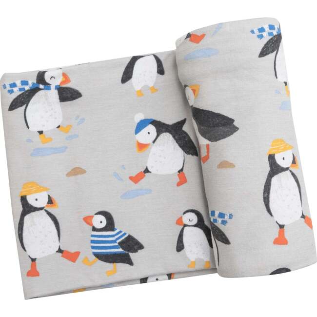 Puffins Swaddle Blanket, Multicolor - Swaddles - 1