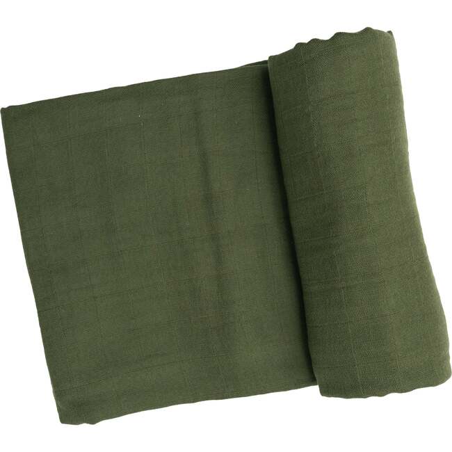 Muslin Chive Swaddle Blanket, Green - Swaddles - 1