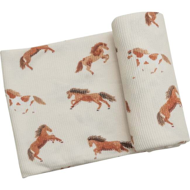 Horses Swaddle Blanket, Multicolor