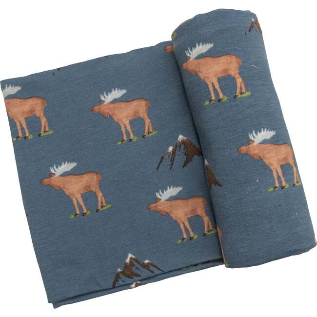 Blue Moose Swaddle Blanket, Multicolor