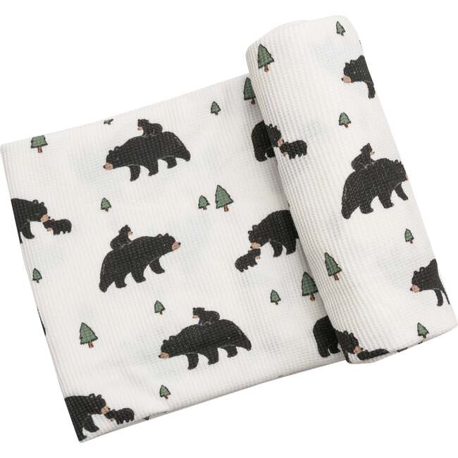 Black Bears Swaddle Blanket, Multicolor