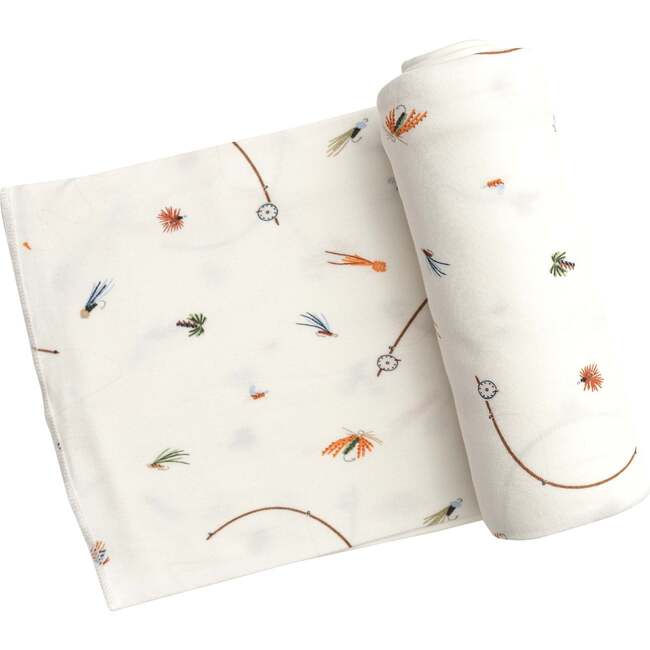 Fly Fishing Swaddle Blanket, Multicolor