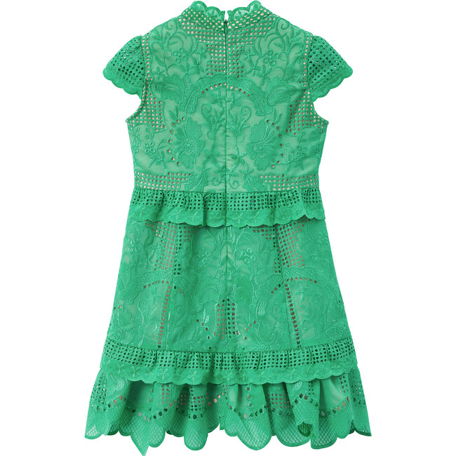 Amy Lace Dress, Emerald - Dresses - 3