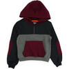 Mystery Hoodie, Black/Burgundy - Sweatshirts - 1 - thumbnail