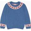 Fairisle Jumper, Blue - Sweaters - 1 - thumbnail