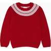 Fairisle Jumper, Red - Sweaters - 1 - thumbnail