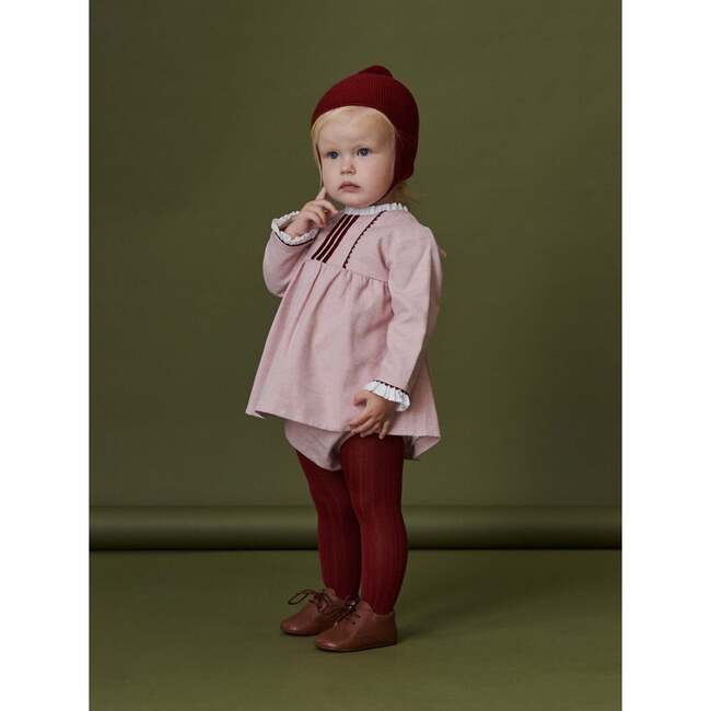 Renta Merino Baby Bonnet, Burgundy - Hats - 3