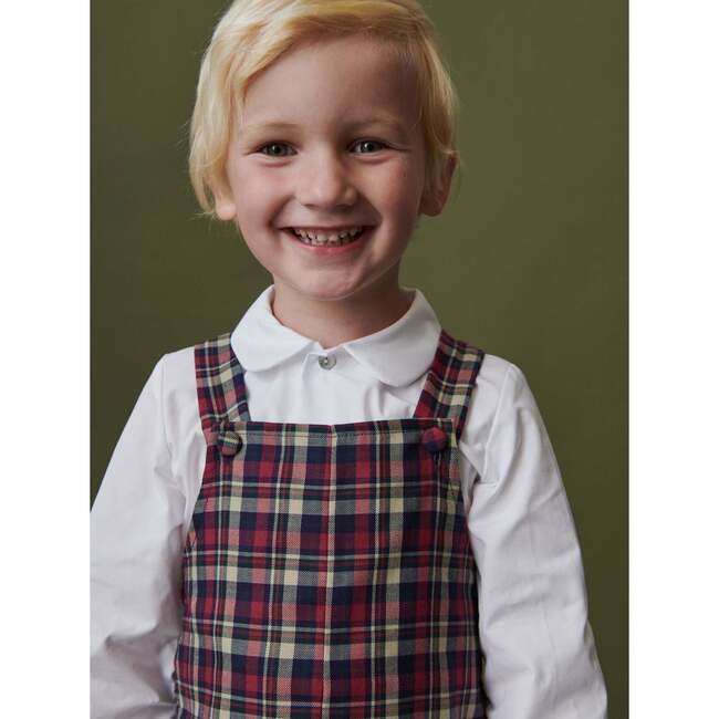 Buganvilla Baby Dungarees, Navy Tartan - Overalls - 3