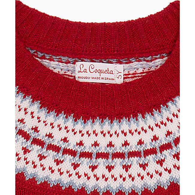 Fairisle Jumper, Red - Sweaters - 3