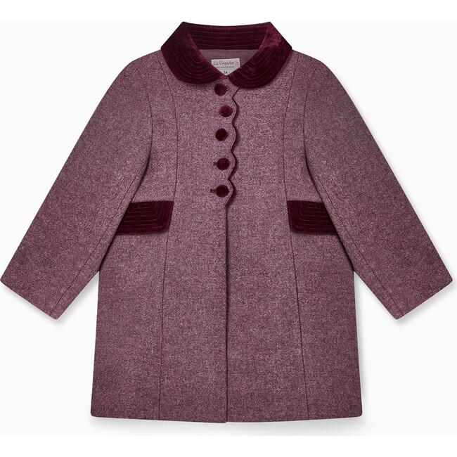 Anisa Girl Coat, Burgundy - Coats - 1